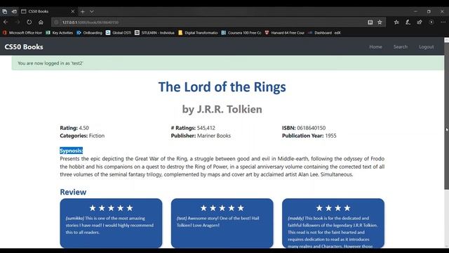 CS50W Book Review Website - Flask, Python, SQL, Postgres смотреть онлайн