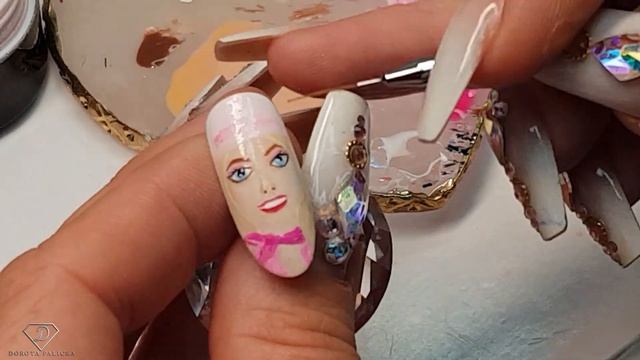 Watch me painting Barbie 2023 inspired nail art. Barbie nails. смотреть онлайн