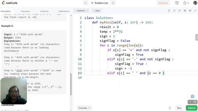 String to integer atoi | Python | LeetCode смотреть онлайн