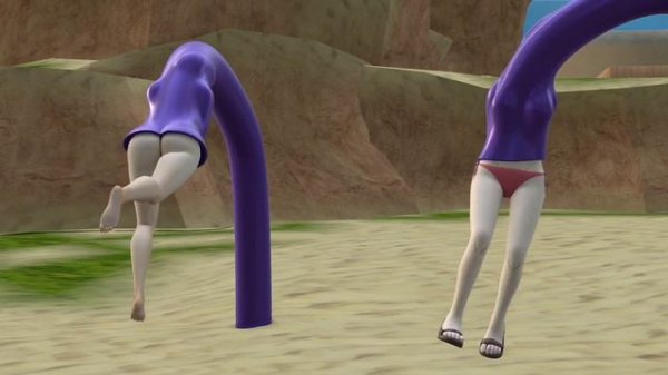 Purple Tentacle vore Hinata and Sakura Beach Vore ⛱️