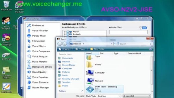 Using Voice Changer Software 8.0 Diamond To Talk Like Darth Vader and Change Voice Online