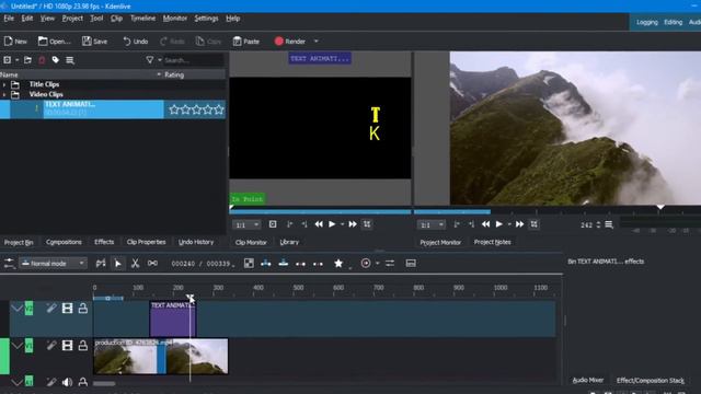Text animation in Kdenlive Text Editor смотреть онлайн