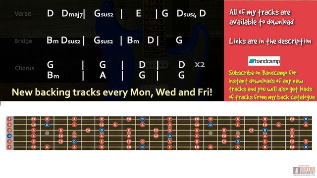 Sweet Soulful Uplifting Melodic Rock Backing Track in D смотреть онлайн