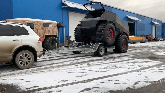 Погрузка вездехода на прицеп. Вездеход «Трекер» смотреть онлайн