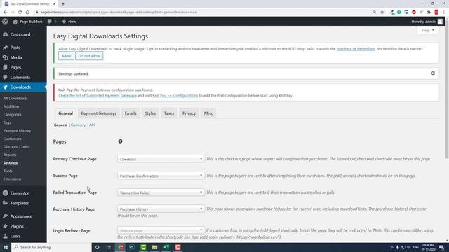 Easy Digital Downloads General Settings смотреть онлайн