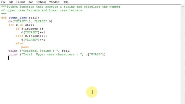 Python function to calculate the number of upper case letters and lower case letters in a string смотреть онлайн