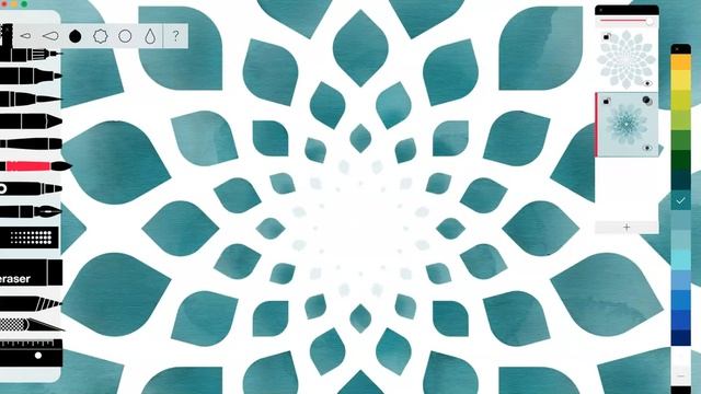 Painting a Stencil, Created in GeoGebra, in Tayasui Sketches смотреть онлайн