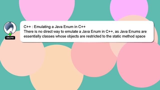 C++ : Emulating a Java Enum in C++ смотреть онлайн