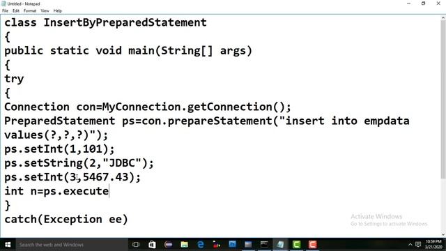 CURD Using PreparedStatement смотреть онлайн