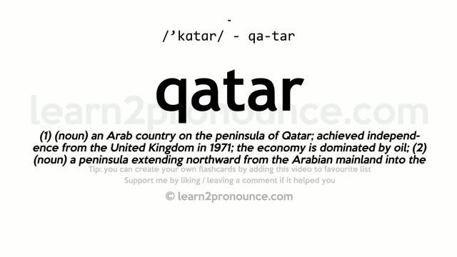 Pronunciation Of Qatar | Definition Of Qatar
