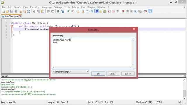 Compile and Run Java Application in Notepad++ смотреть онлайн