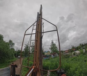 Установка опоры ЛЭП БКМ 317  ГАЗ 66