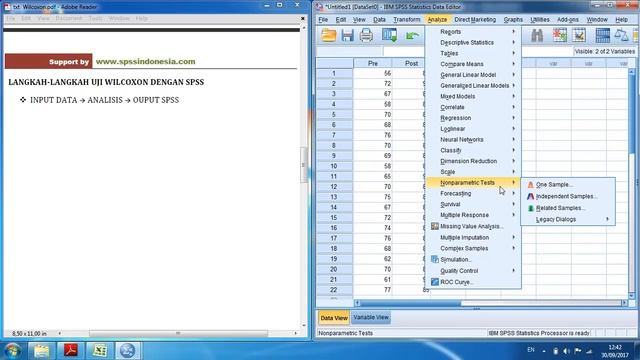 Video Cara Uji Wilcoxon Non Parametrik dengan SPSS смотреть онлайн