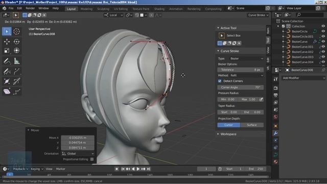Blender sculpting Anime Head Rei Ayanami Figure смотреть онлайн