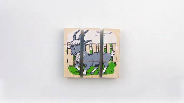 Деревянные кубики 'Домашние животные' 9шт смотреть онлайн