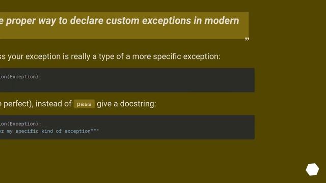 Proper way to declare custom exceptions in modern Python? смотреть онлайн
