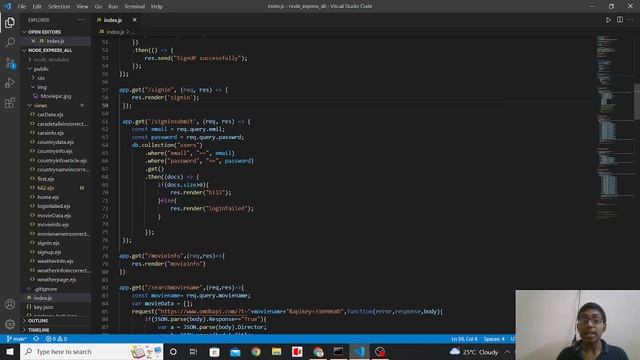 The application of node js,express js and database integration смотреть онлайн