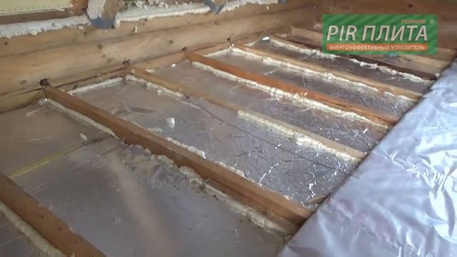Использование «PIR Плита»® в коттедже в качестве утеплителя между стропилами и чердачными балками смотреть онлайн