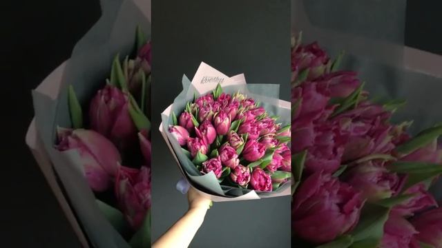 Пионовидные сиреневые тюльпаны смотреть онлайн