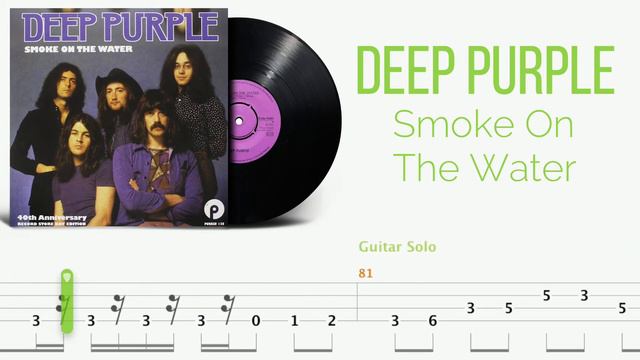 How To Play Deep Purple - Smoke On The Water [Bass Tabs Tutorial] - [Interactive Tabs On Screen] смотреть онлайн