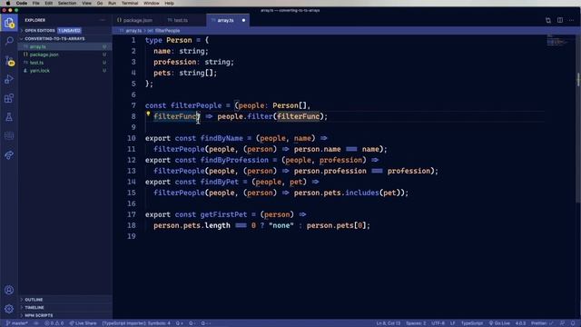 Converting JavaScript to Typescript - Arrays смотреть онлайн