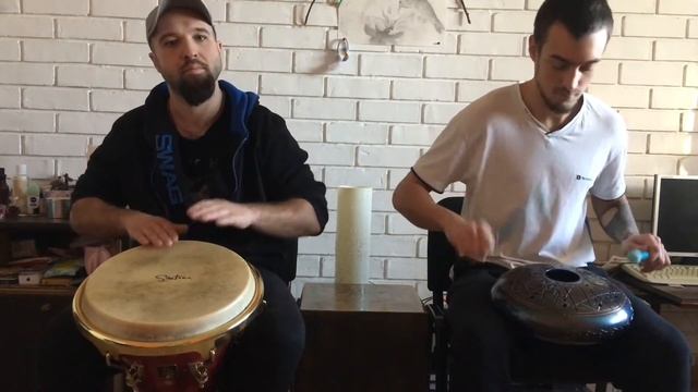 Djembe Drumming and Steel Tongue Drum Music, tank drum,игра на глюкофоне и барабане глюкофон слушат смотреть онлайн