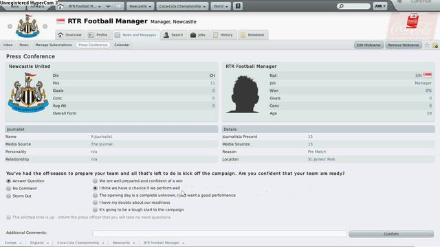 RTR Football Manager 2010 Pre Match West Brom v Newcastle s1 g8 смотреть онлайн