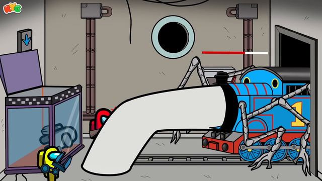 Among Us Spider vs Thomas the Tank - Animated Gameplay смотреть онлайн
