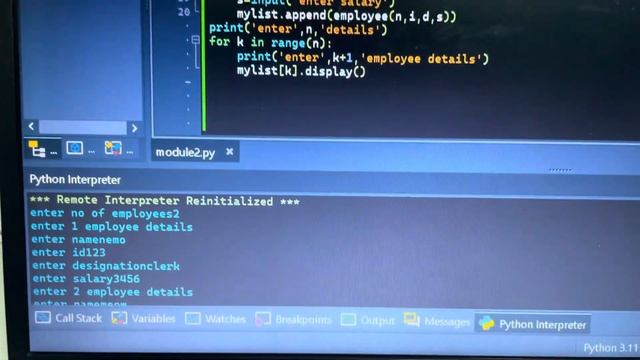 Python program:To create a class”employee”.create N employees and print details of N employees. смотреть онлайн