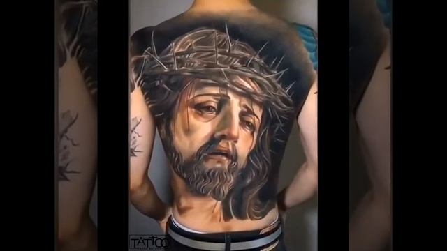 Realistic Angels and Jesus Christ tattoo смотреть онлайн
