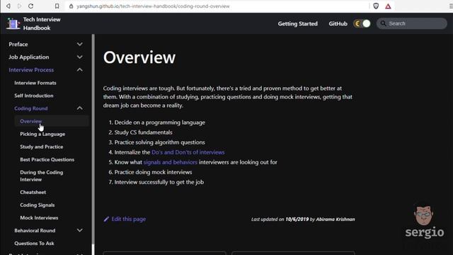 El mejor manual para aprobar una entrevista técnica - TECH INTERVIEW HANDBOOK en GITHUB смотреть онлайн