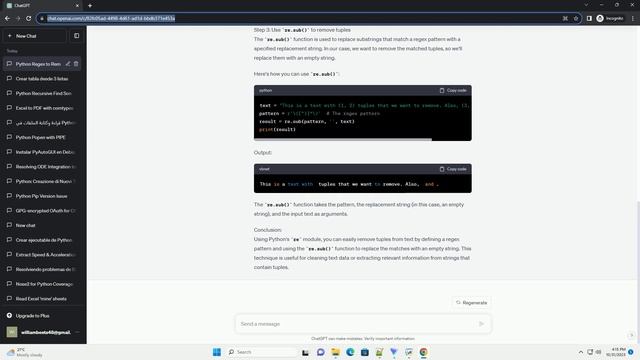 Python regex to remove tuples from the text смотреть онлайн