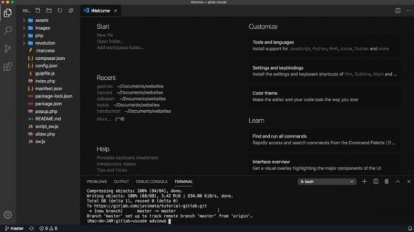 Configuration of Gitlab in Visual Studio Code