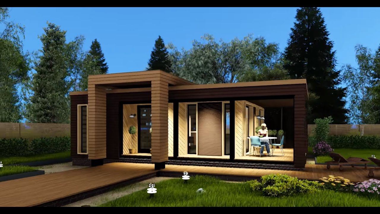 Дачный дом в современном стиле 45 м2 смотреть онлайн