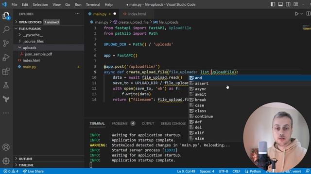FastAPI - File Uploads from HTML Forms / Dropzone.js integration смотреть онлайн