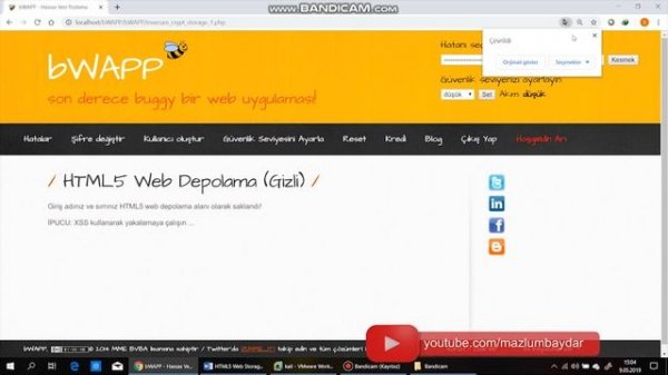 bWAPP HTML5 Web Storage (Secret)