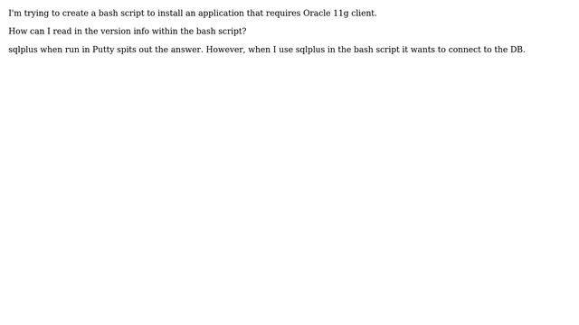 Unix & Linux: Comparing Oracle version in bash script смотреть онлайн