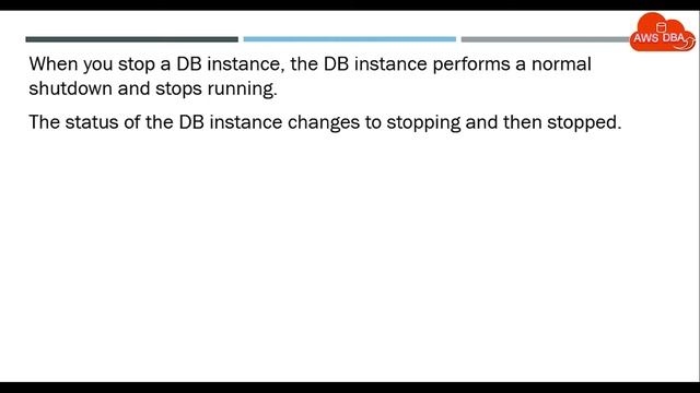08 Stopping an Amazon RDS DB instance temporarily смотреть онлайн