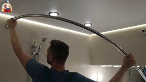 Как установить карниз для шторы в ванной.