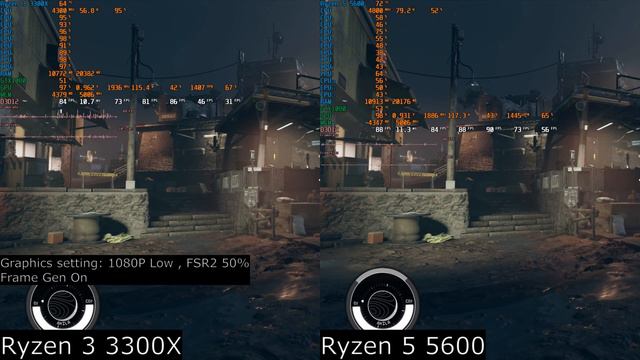 Starfield - CPU test - Ryzen 3 3300X vs. Ryzen 5 5600 - GTX 1080 - 1080P LOW - FSR2 50% - FG ON смотреть онлайн