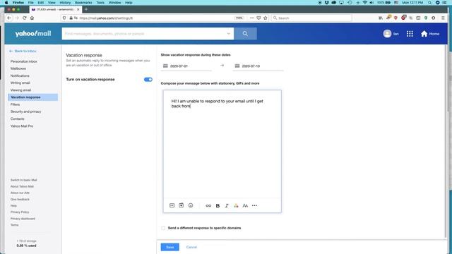 Automatic Vacation Response for Yahoo Mail (2020) смотреть онлайн