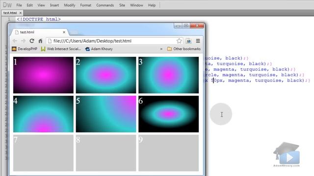 CSS3 radial-gradient Background Parameters Tutorial Radial Gradient смотреть онлайн