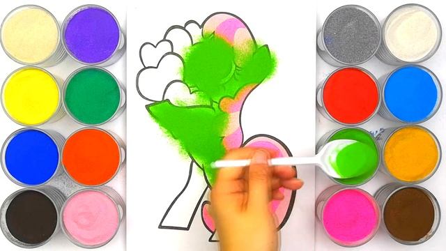 Май Литл ПОНИ, рисование песком, раскраска для детей/ BabyBox art смотреть онлайн