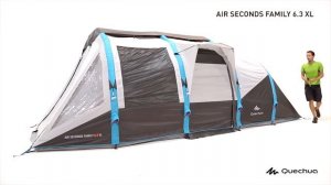 Палатка 6 - местная QUECHUA AIR SECONDS FAMILY 6.3 XL Fresh&Black ( Сборка и разборка) | Декатлон
