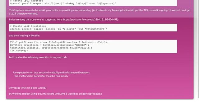 Creating .p12 truststore with openssl смотреть онлайн