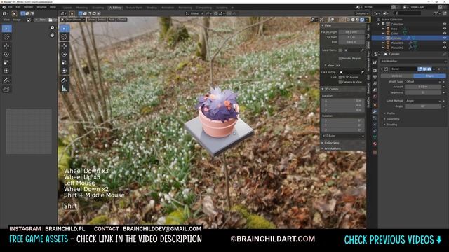 Stylised / Cartoon Flowers Modeling in Blender 3d | 3d Game Art | Blender Speed Modeling смотреть онлайн