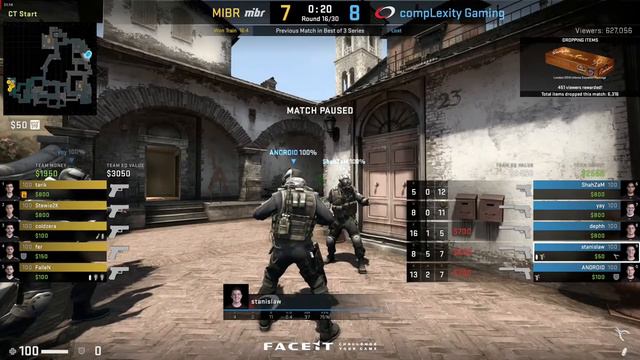 Pro Gaming - CS:GO, compLexity vs MIBR, Map 2 - Inferno (20th of September 2018), FACEIT Major 2018 смотреть онлайн