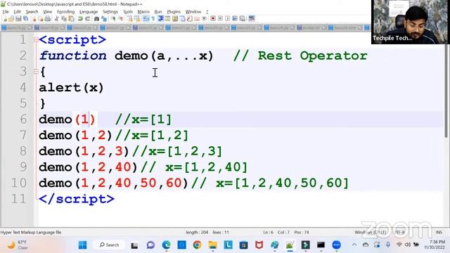 Anonymous function in JavaScript, arrow function in ES6, rest operator in ES6 ,Function in Js,Day 1 смотреть онлайн