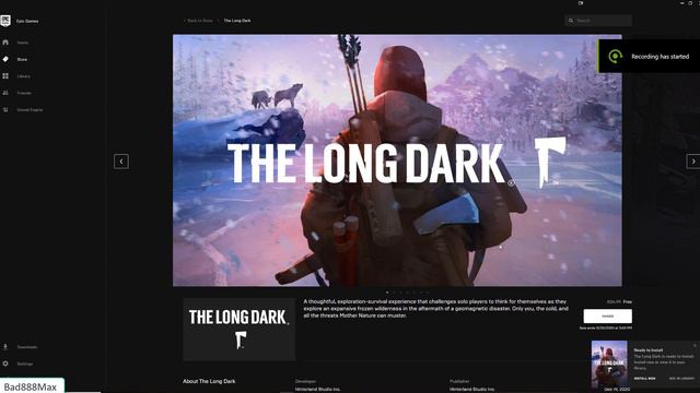 Epic Store - Epic Launcher - Fastest Claim free game (19.12.2020) - The Long Dark смотреть онлайн