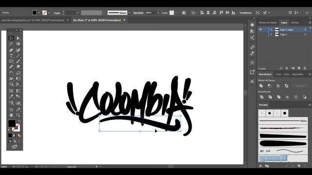 Como crear pinceles en ILLUSTRATOR Fácil para hacer TAGS GRAFFITI (Parte 2) смотреть онлайн